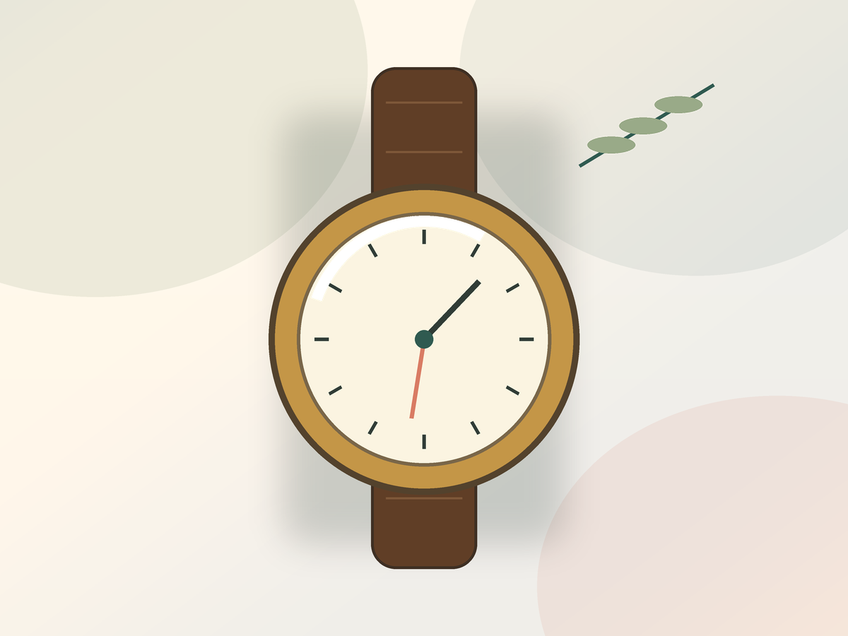 Ilustración de un reloj familiar antiguo sobre fondo crema