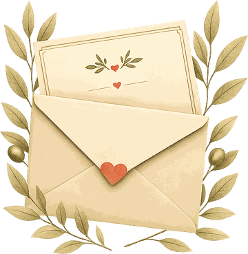 Ilustración de una carta lacrada con un corazón